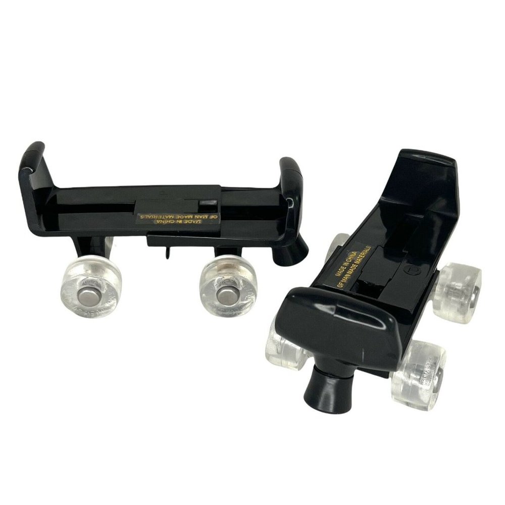 Build A Bear Adjustable Black Roller Skates Clear Wheels ~ attaches to shoes
